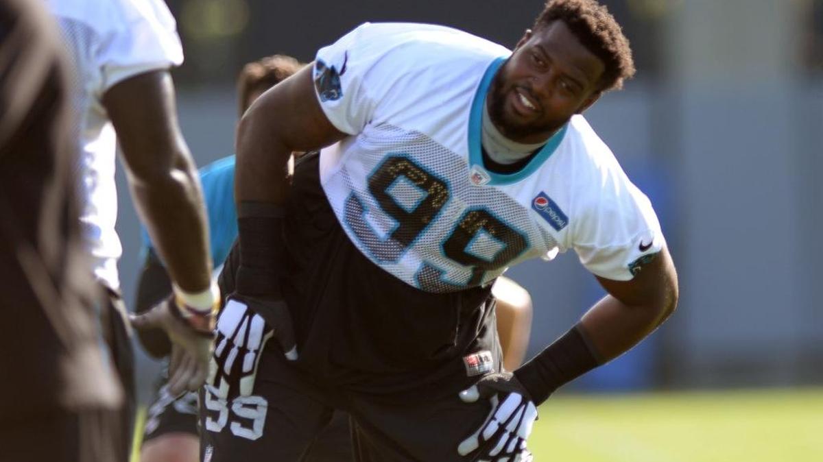 Fresh off a contract extension that puts him among the top five defensive tackles in the NFL, Kawann Short (99) says his attitude and work ethic haven’t changed.