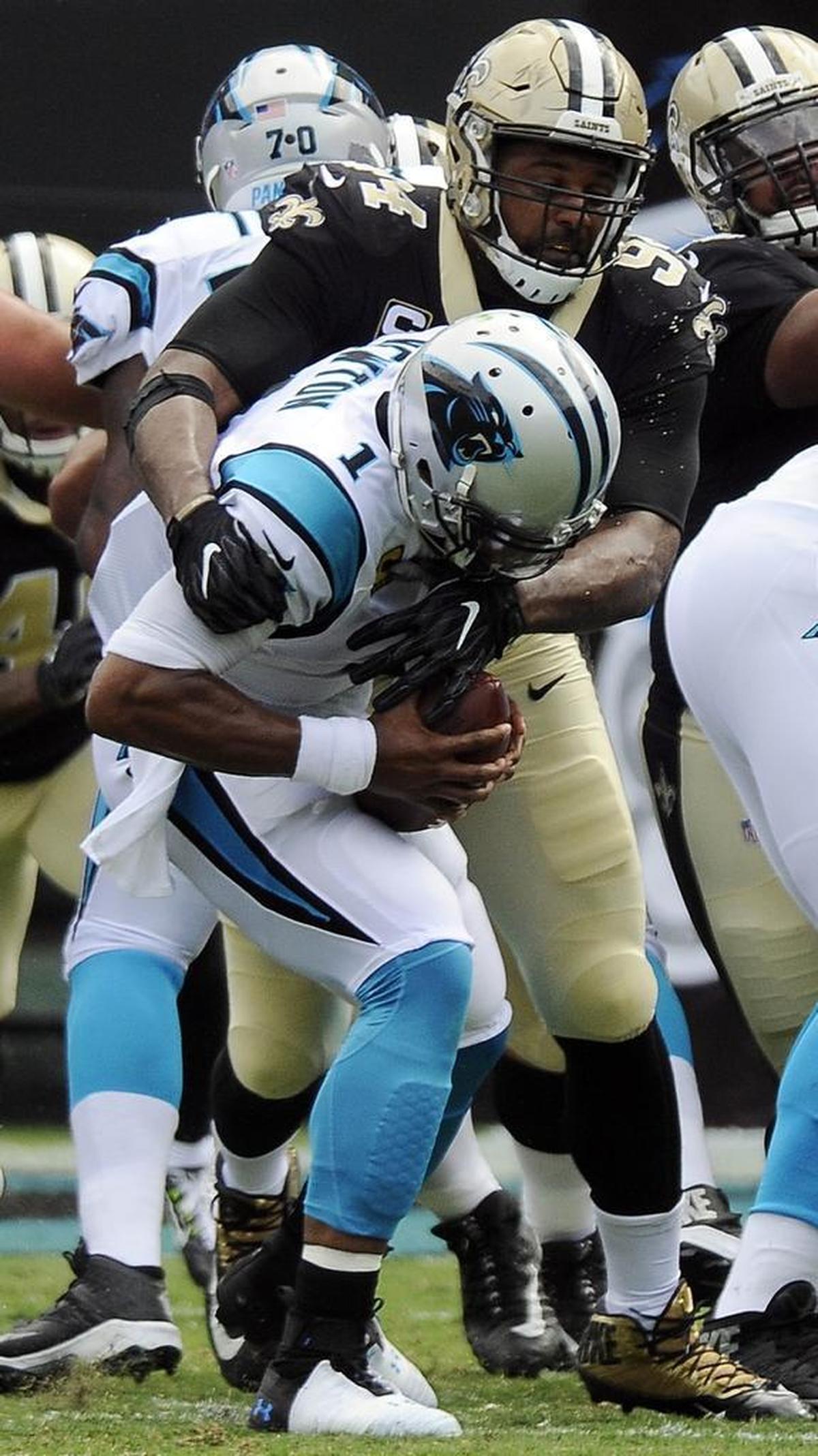 The Panthers held the ball for nearly nine minutes on their opening drive Sunday before Saints defensive end Cam Jordan sacked Cam Newton, forcing Carolina to settle for a field goal.