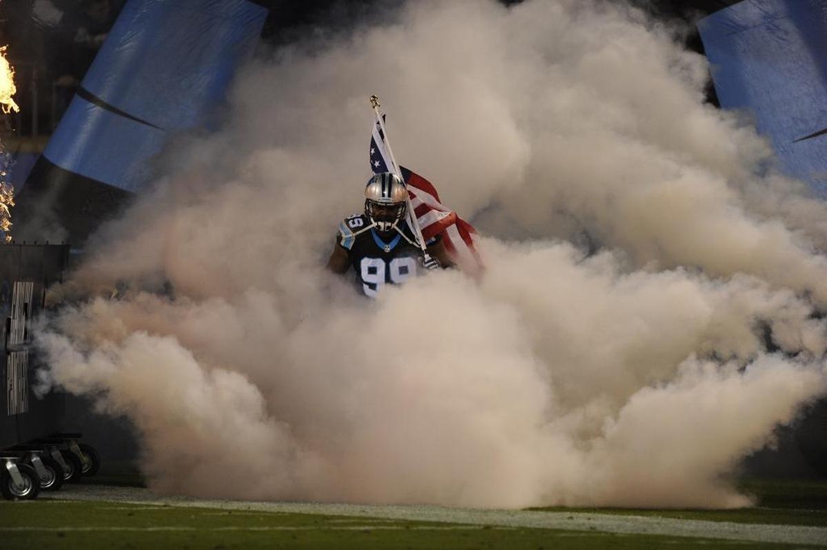 Carolina Panthers defensive tackle Kawann Short (99) is surrounded by stars on the team’s defense, which allows him to avoid unwanted attention.
