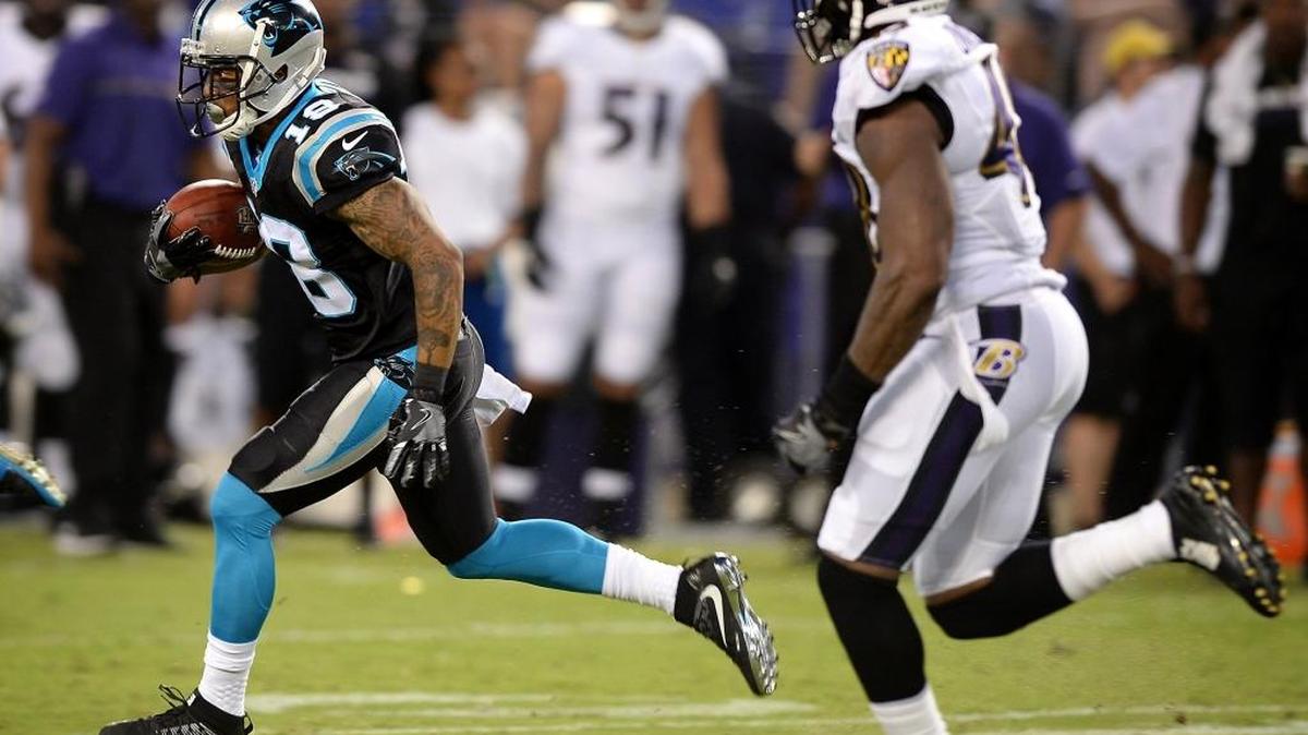 Carolina Panthers wide receiver Damiere Byrd, left, is also an avid track and field fan.