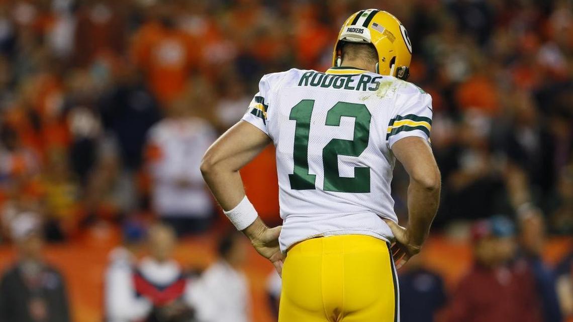 Green Bay Packers quarterback Aaron Rodgers (12) wouldn’t turn his back on the importance of Sunday’s visit to Carolina. “We both have goals bigger than this game,” he said.