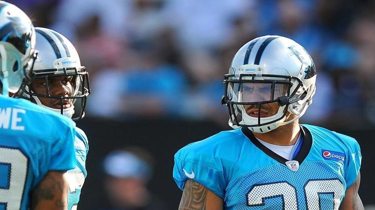 
Carolina Panthers safety Kurt Coleman (20) considered giving up football after his routine tackle left an Ohio State teammate paralyzed. But Tyson Gentry’s forgiveness helped convince him to keep playing. 
