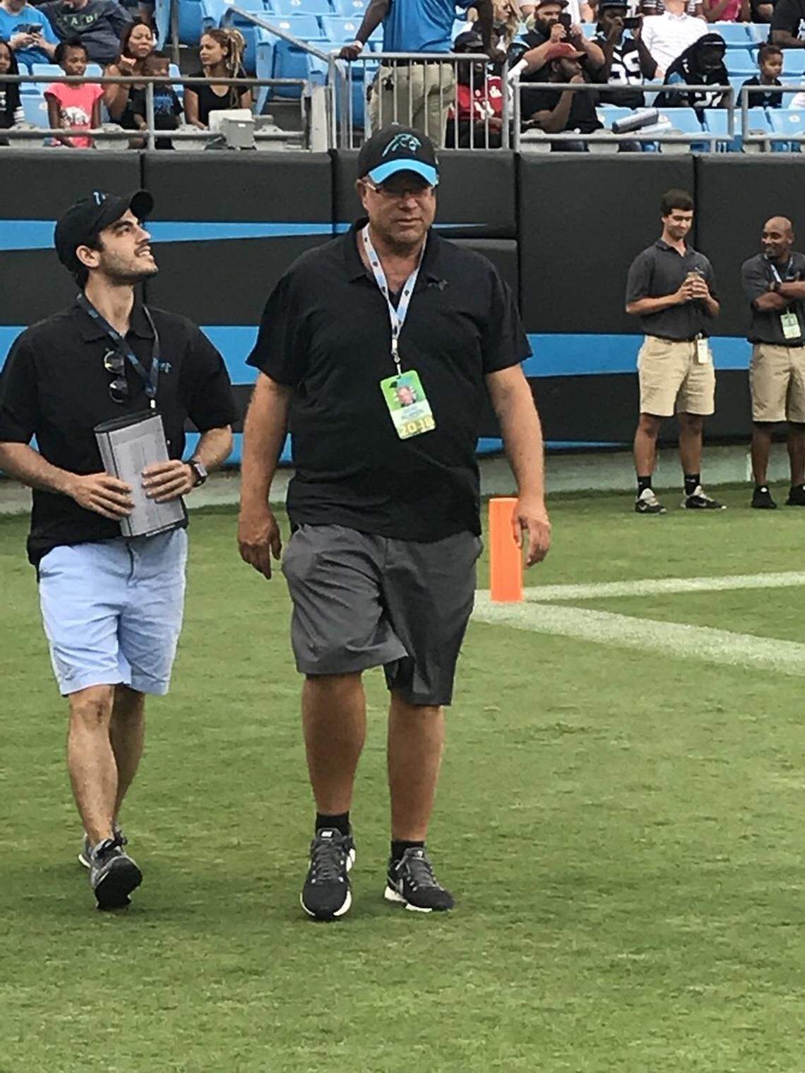 New Carolina Panthers owner David Tepper makes an appearance at Fan Fest at Bank of America Stadium on Friday, Aug. 3, 2018.