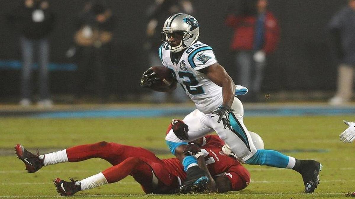 
Carolina Panthers wide receiver Jerricho Cotchery (82) could have trouble holding his roster spot with the team having drafted Michigan’s Devin Funchess to play opposite Kelvin Benjamin.
