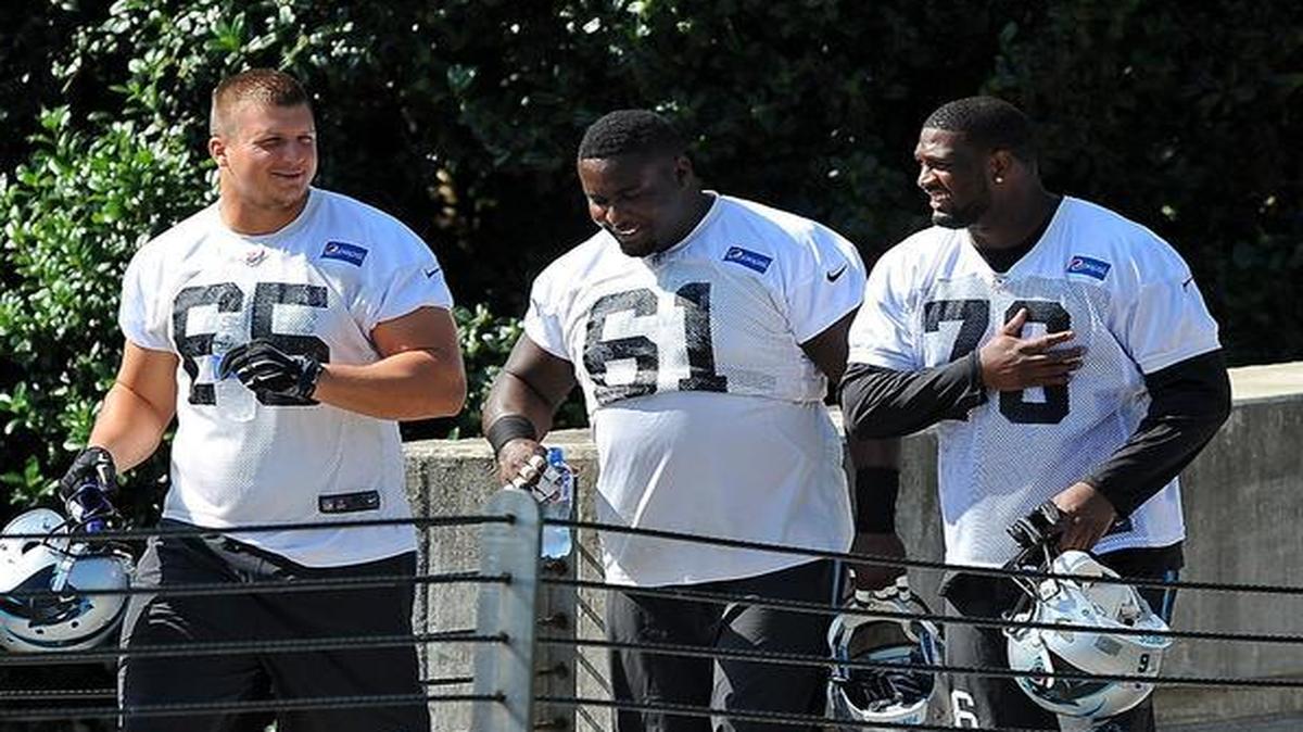 
Carolina Panthers defensive tackle Kyle Love (61) was diagnosed with Type II diabetes in 2013, but he says he refuses to let the disease define him. 

