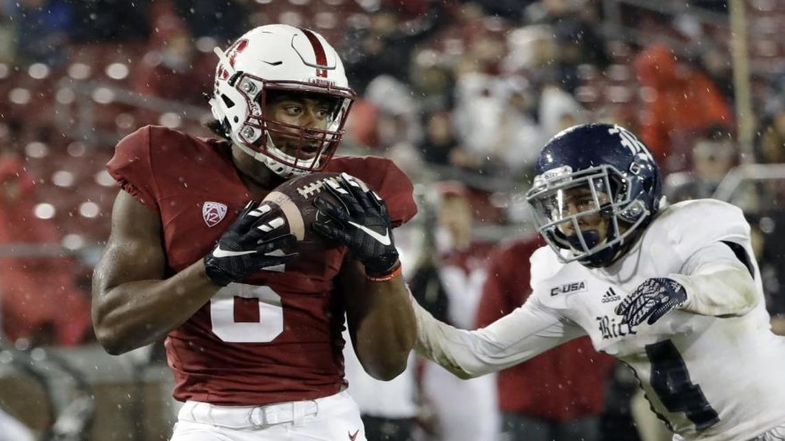 Stanford wide receiver Francis Owusu is not well-known, but he ran back-to-back 40s in the 4.4s with Panthers coach Ron Rivera watching this week.