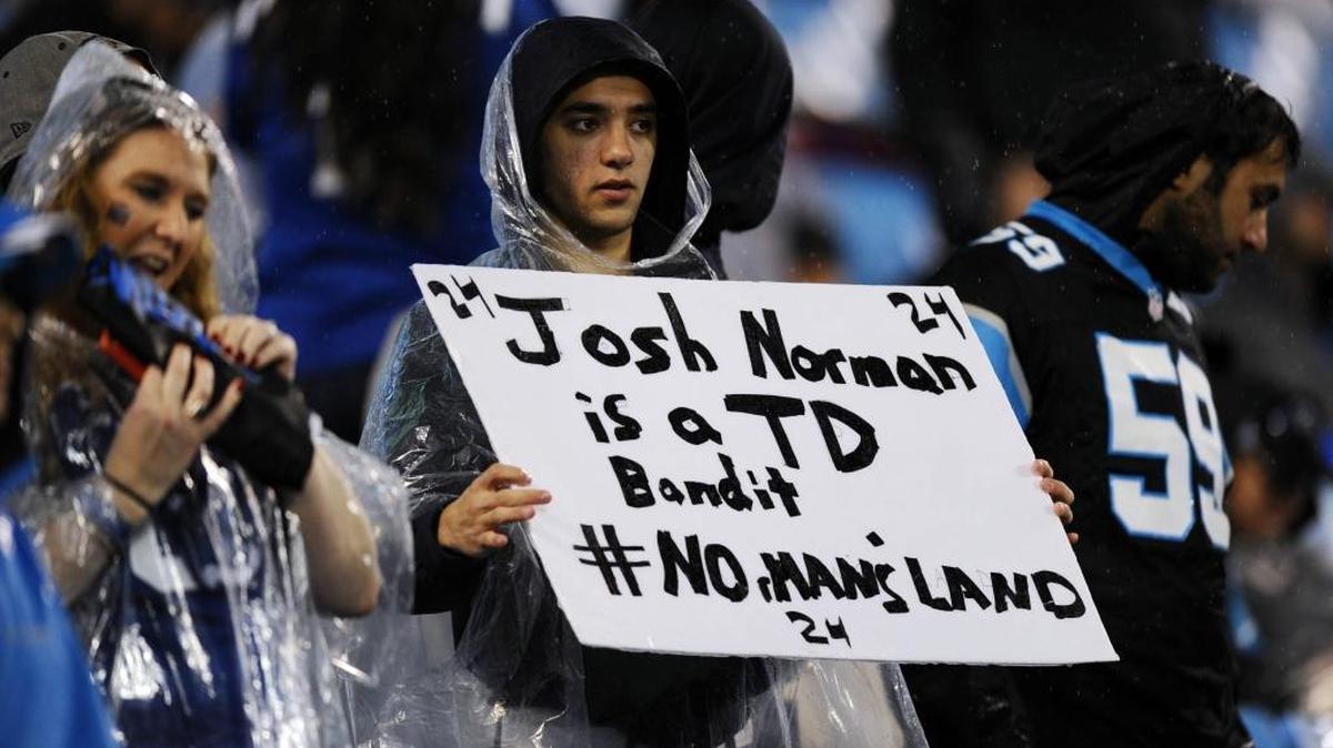 File Photo: Under the Carolina Panthers new policy, fan banners must be no bigger than 24” by 24.”