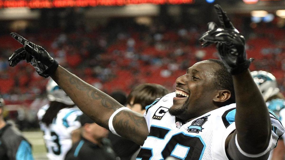 
Carolina Panthers linebacker Thomas Davis (58) says the 2015 squad has more talent than the one that won the NFC South for the second consecutive year in 2014. But he’s not ready to proclaim the Panthers the team to beat. 

