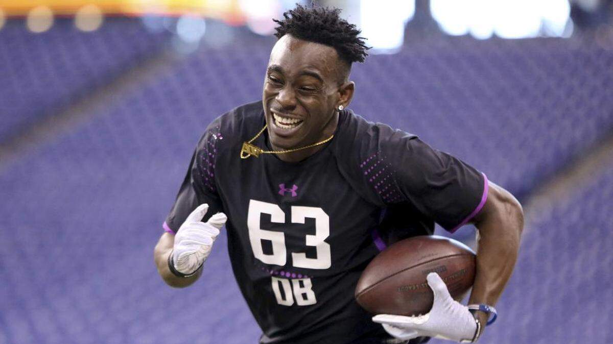 ESPN draft expert Mel Kiper has the Carolina Panthers taking Stanford safety Justin Reid, seen above at last month's NFL Scouting Combine in Indianapolis, in his latest mock draft.