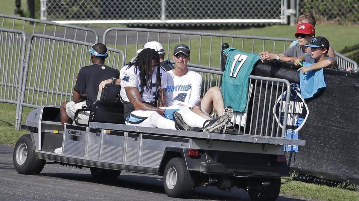 Carolina Panthers wide receiver Kelvin Benjamin, who set the Panthers’ rookie receiving records in 2014, tore his ACL during a non-contact drill at training camp on Aug. 19 and was lost for the season.