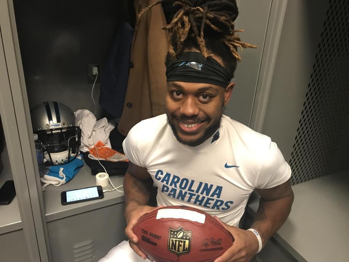 Carolina Panthers receiver Kaelin Clay got the game ball after he returned a punt return 60 yards for a touchdown to put the Panthers’ win over the Jets out of reach. Clay told the Observer after the game that the game ball would go in the room of his 7-week-old daughter.
