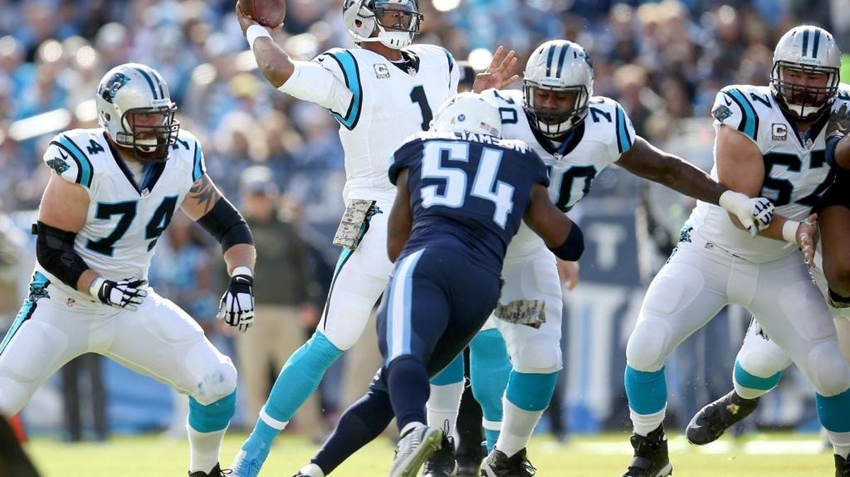Carolina Panthers quarterback Cam Newton (1), often criticized for his accuracy in the past, completed his first 11 passes Sunday against Tennessee and finished 21 of 26.