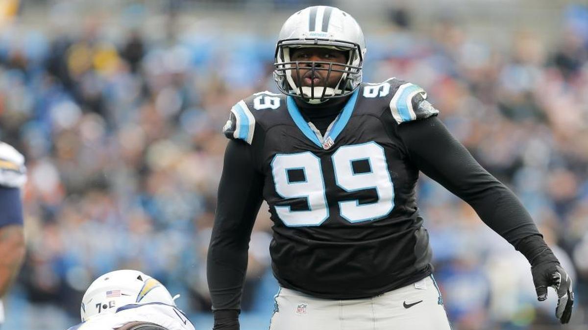 Despite a down year, re-signing Carolina Panthers defensive tackle Kawann Short (99) has to be the top priority for general manager Dave Gettleman)