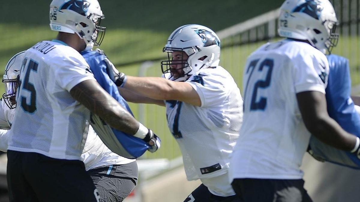 Carolina Panthers center Ryan Kalil (center), who has been recovering from a neck injury, said he plans to start on Sunday against Minnesota..