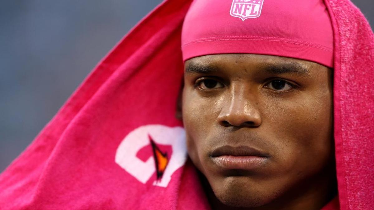 
Quarterback Cam Newton of the Carolina Panthers watches from the sidelines during the Panthers’ 16-12 loss to the Seattle Seahawks on Oct. 7, 2012.
