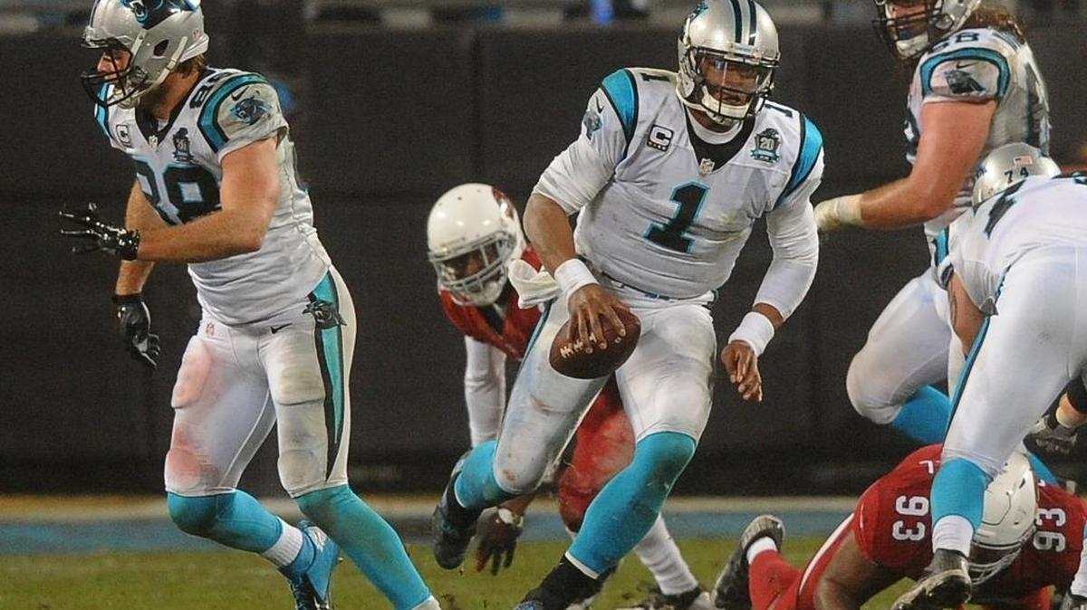Carolina Panthers quarterback Cam Newton (1) didn’t have to scramble often against the Arizona Cardinals in the playoffs a season ago, but when he did he was very effective.