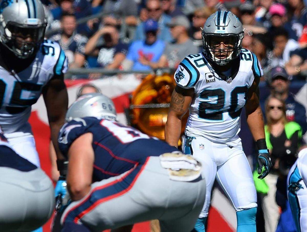Carolina Panthers safety Kurt Coleman, right, who’s missed the past two games with a sprained knee, has several veteran safeties alongside him in Mike Adams, Jairus Byrd and Colin Jones. But so far, none of them have an interception this season.