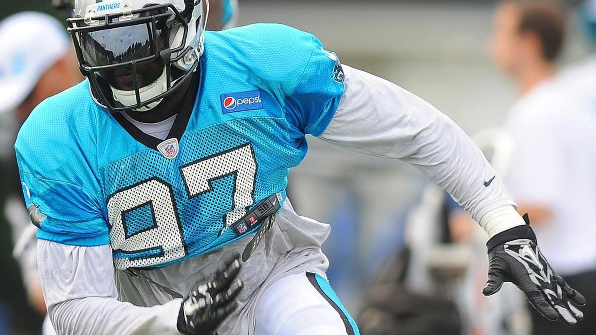 
Carolina Panthers defensive end Mario Addison has used his speed to get around offensive tackles throughout camp, and is worth your attention at Fan Fest on Friday.
