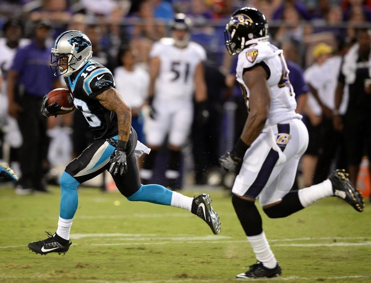 Panthers wide receiver Damiere Byrd ran track and played football at South Carolina. He ran the 40 in 4.28 seconds at the Gamecocks’ pro day -- on grass.