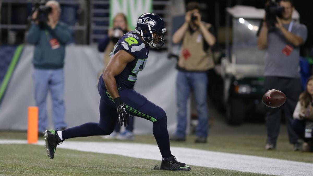 
Seattle Seahawks outside linebacker K.J. Wright helped a fumble by Detroit Lions wide receiver Calvin Johnson go past the end line Monday night, in an uncalled violation of NFL rules. 
