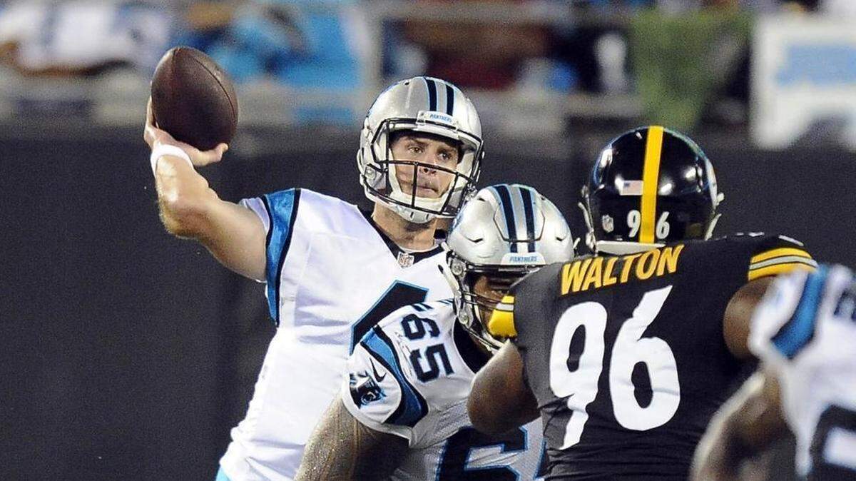The Carolina Panthers waived a reserve safety on Monday to make room for quarterback Garrett Gilbert above, a former Texas and SMU quarterback who’s been with the team since the offseason.
