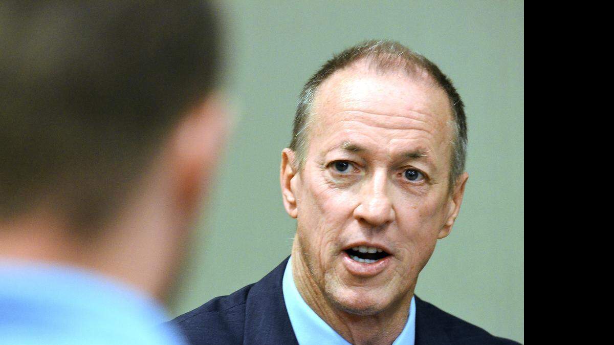 
Jim Kelly, the former Buffalo Bills star and Hall of Fame quarterback, was the featured speaker at Charlotte Touchdown Club luncheon at the Westin Hotel on Tuesday, May 12, 2015. Kelly held a brief press conference prior to the luncheon. 
