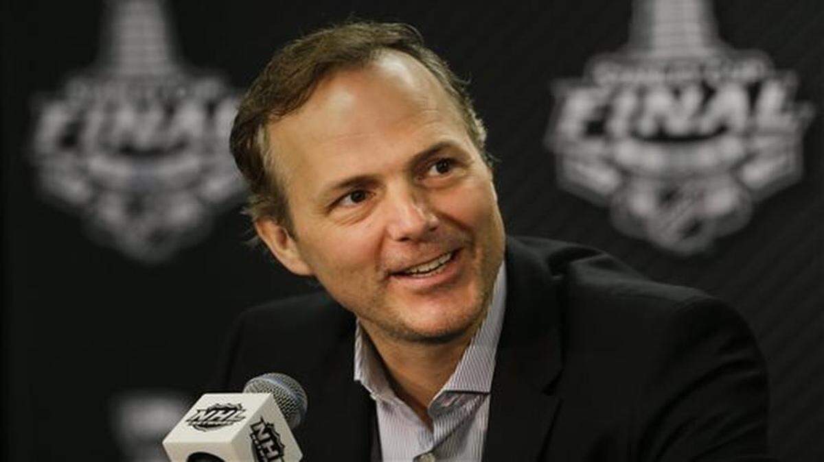 
Tampa Bay Lightning head coach Jon Cooper addresses the media during a press conference after their morning skate at the United Center Wednesday, June 10, 2015, in Chicago.
