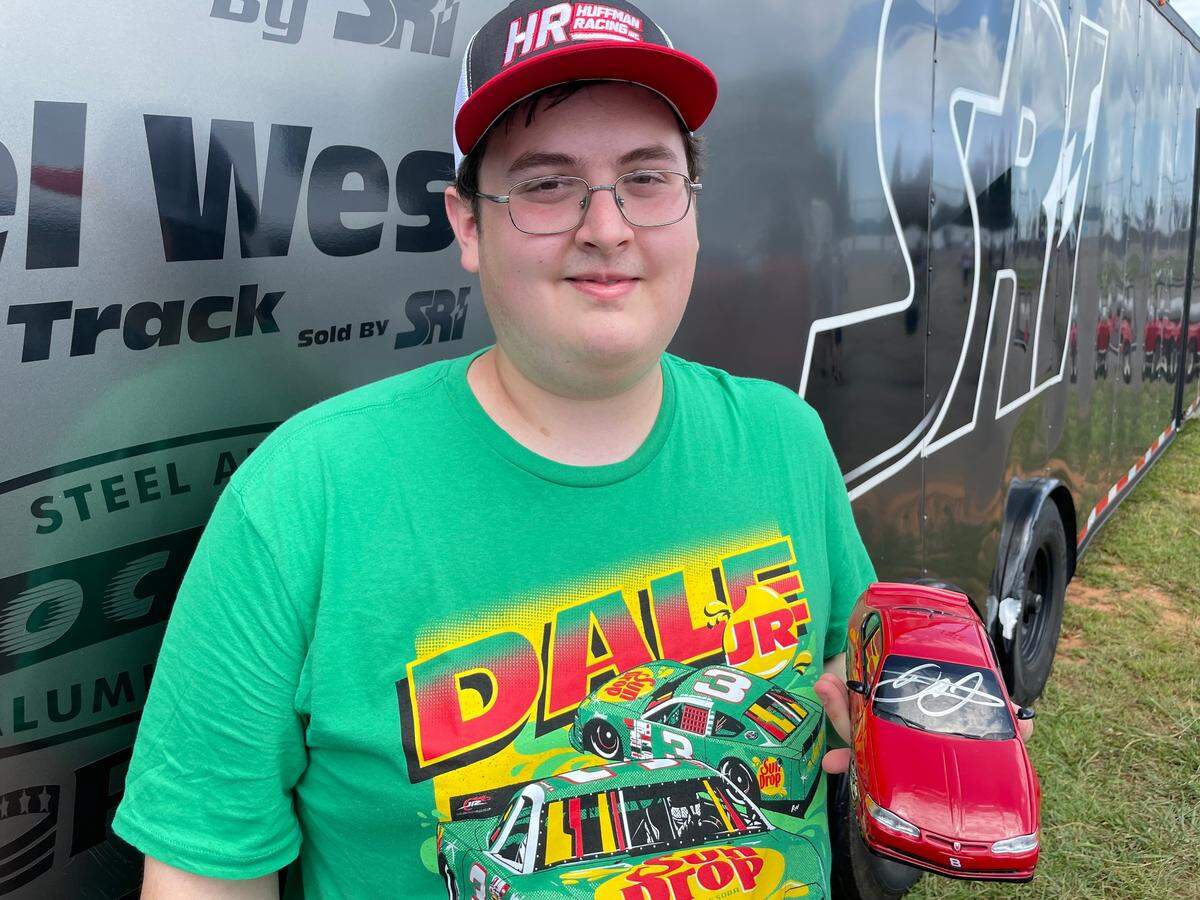 Roger Gregory of Richmond, Va., celebrated his 21st on Tuesday afternoon by meeting his favorite driver.