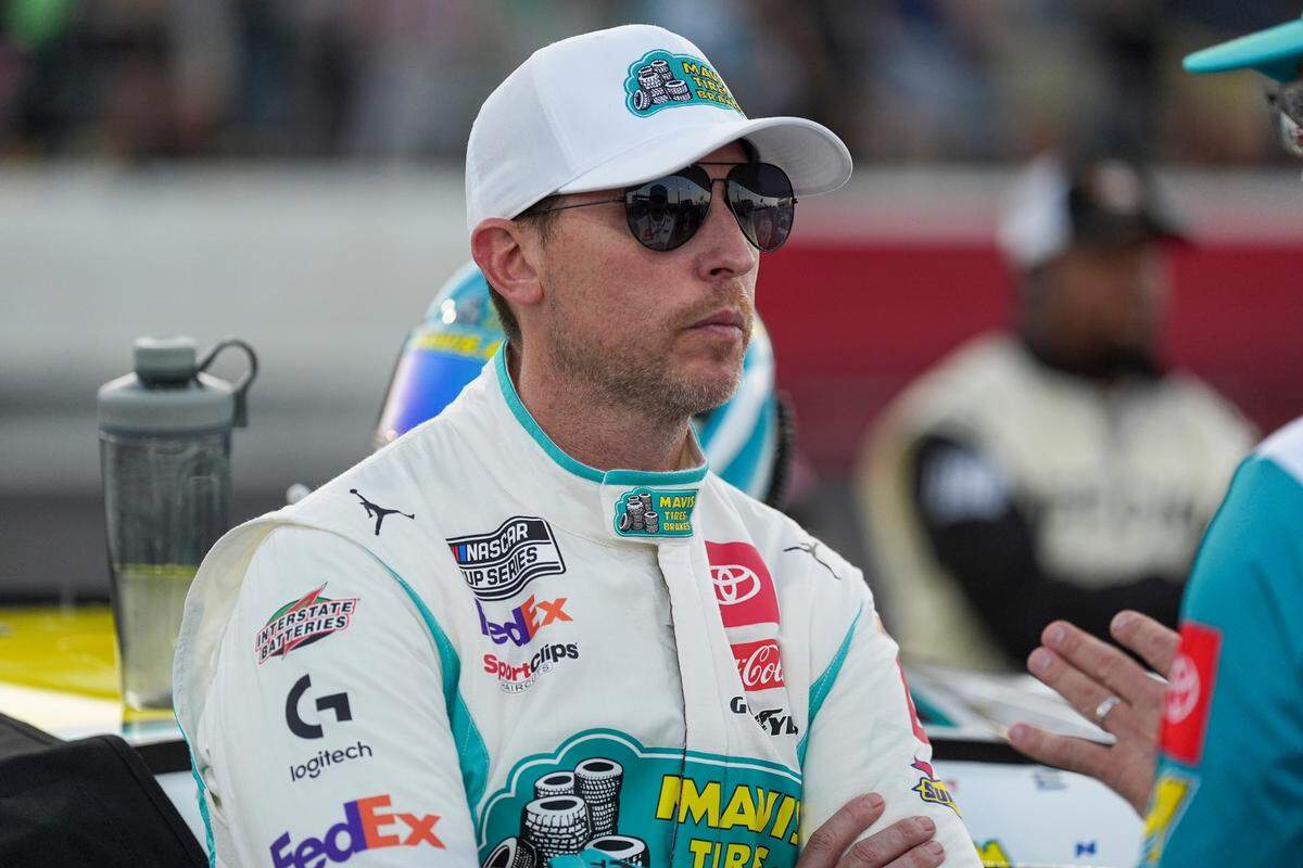 May 19, 2024; North Wilkesboro, North Carolina, USA; NASCAR Cup Series driver Denny Hamlin (11) during the All Star race at North Wilkesboro Speedway.
