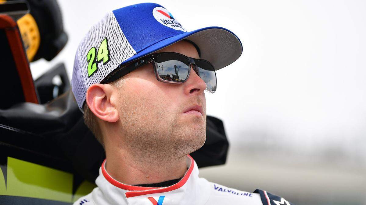 Mar 11, 2023; Avondale, Arizona, USA; NASCAR Cup Series driver William Byron (24) during qualifying for the United Rentals Work United 500 at Phoenix Raceway. Mandatory Credit: Gary A. Vasquez-USA TODAY Sports