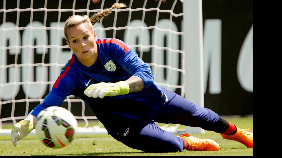 
Six former UNC players made the U.S. roster: goalkeeper Ashlyn Harris, above, midfielders Tobin Heath and Heather O’Reilly, and defenders Lori Chalupny, Whitney Engen and Meghan Klingenberg.


