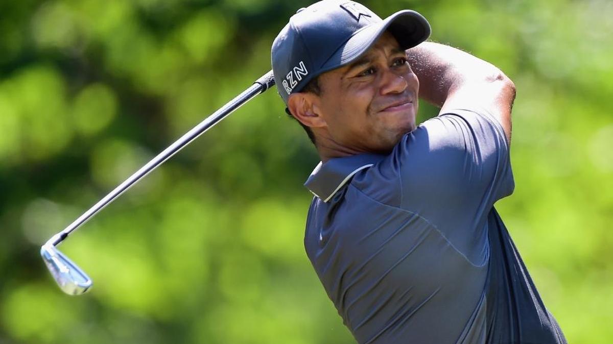 
Tiger Woods tees off on the seventh hole during the second round of the Wyndham Championship at Sedgefield Country Club on Friday in Greensboro.
