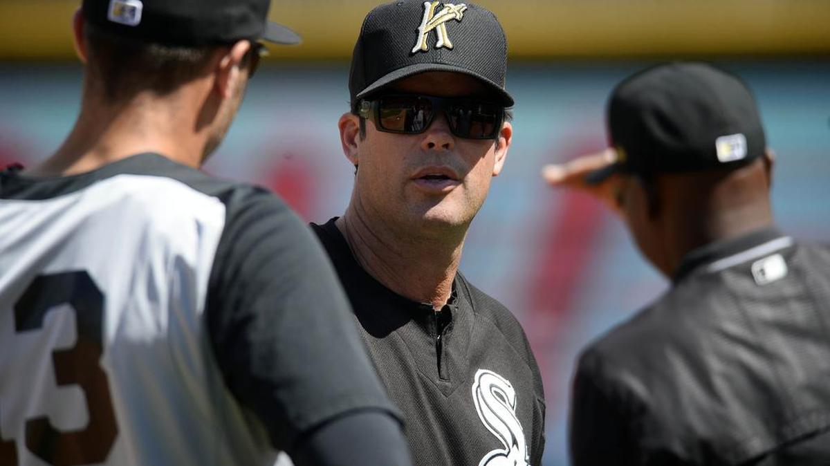 Mark Grudzielanek, center, is returning for his third season as the Charlotte Knights’ manager, the team announced Tuesday.