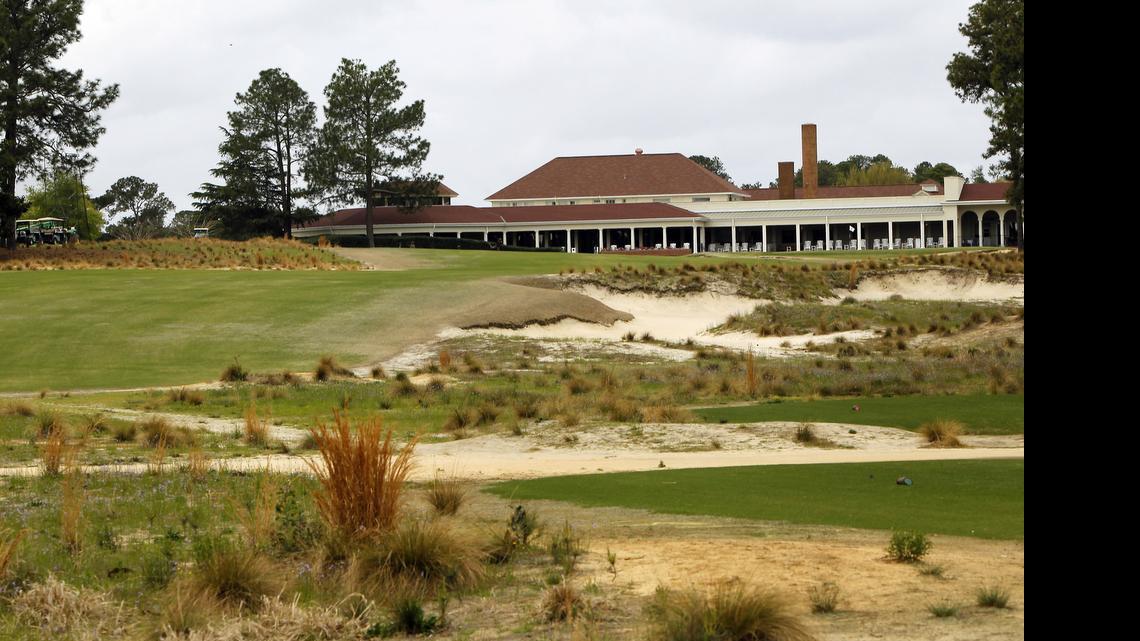 
Looking up the 18th hole of Pinehurst No. 2 golf course on April 14, 2014. The Village of Pinehurst was recognized as one of the top places to enjoy retirement, according to Forbes.
