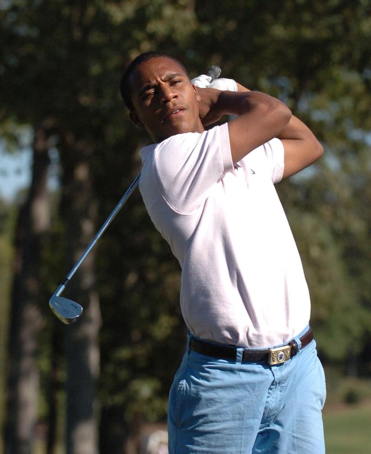 Harold Varner III is pictured in 2007 playing golf for Forestview High School. He was a four-year letterman for the Jaguars before signing a college scholarship with East Carolina.