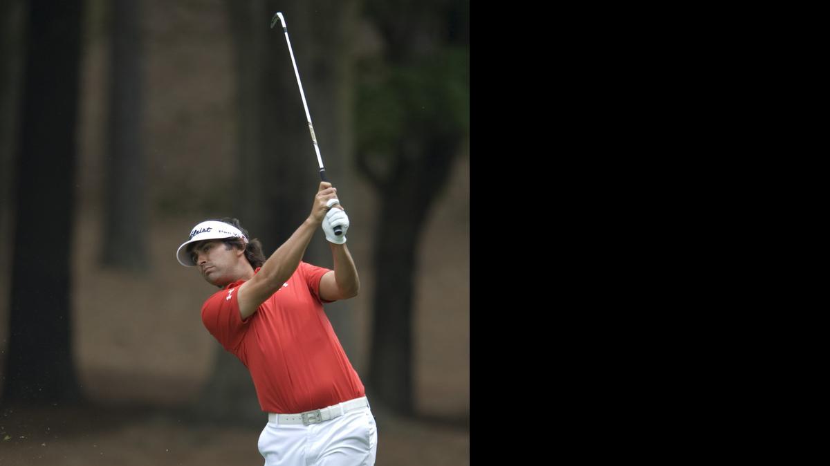 
Martin Flores, shown here Wednesday, birdied four straight holes Friday at the Wells Fargo Championship.
