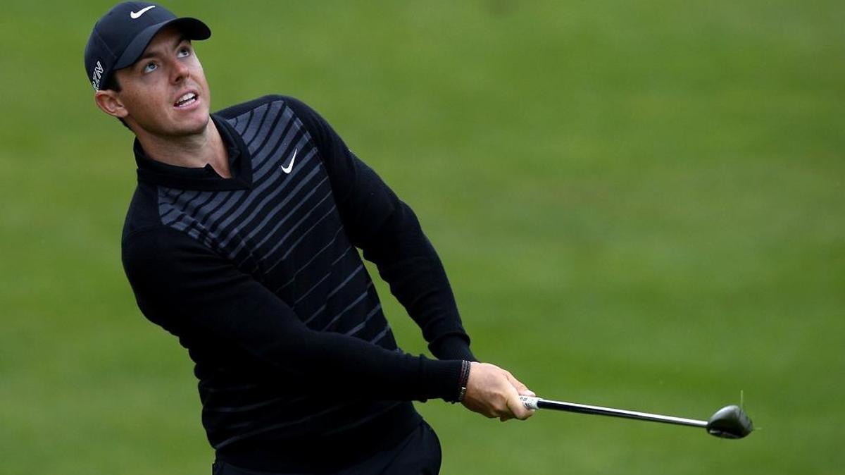Rory McIlroy watches the flight of his ball onto the 10th green during second round action of the 2015 Wells Fargo Championship at Quail Hollow Club in Charlotte. An eagle named after the golfer was recently released at the club.