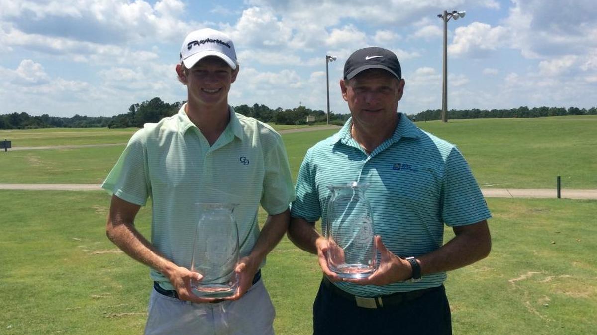 Cole Sutherland, left, of Charlotte, and father Tim Sutherland of Hilton Head Island won the 20th annual National Father & Son Team Classic presented by PGA Tour Superstore on Saturday.