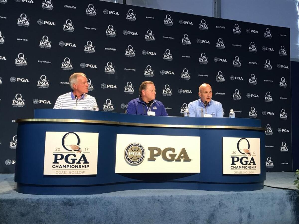 (L-R) PGA of America Chief Championship Officer Kerry Haigh, President Paul Levy and CEO Pete Bevacqua