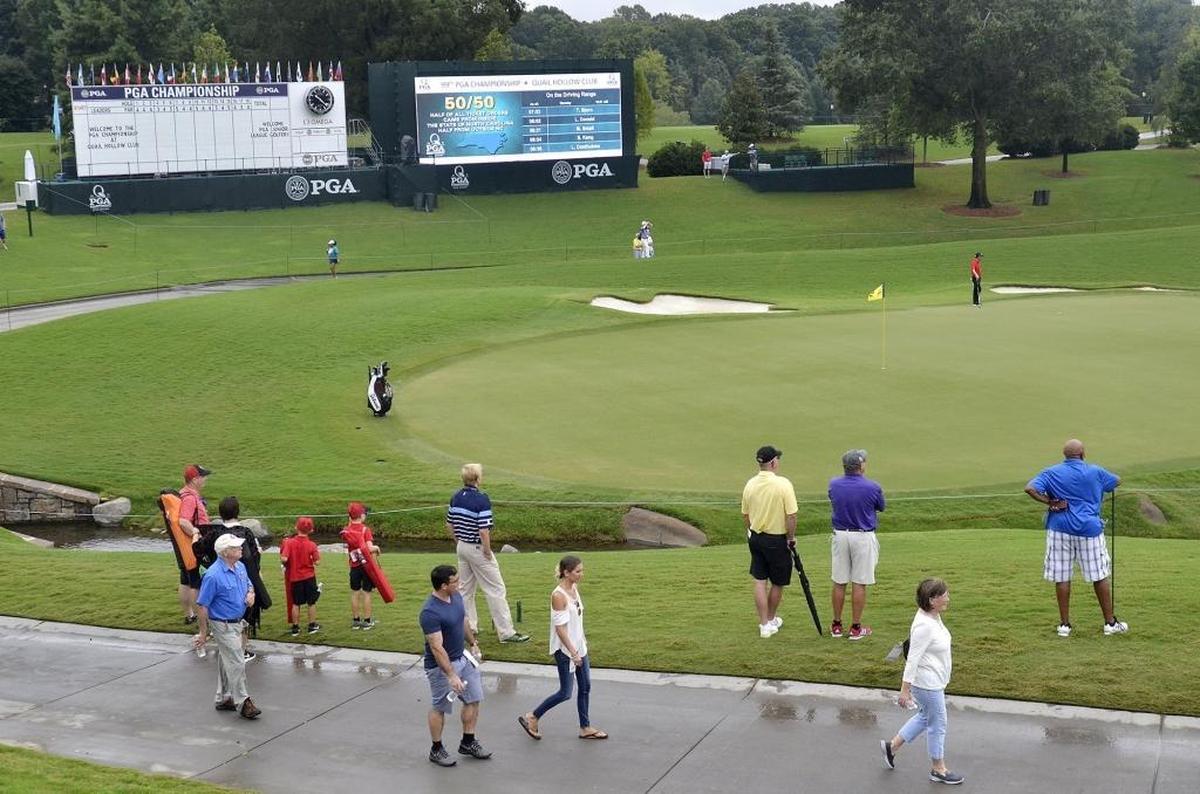 A giant leader board next to the 18th green will keep fans informed about who is hot and who is not during the tournament this week.