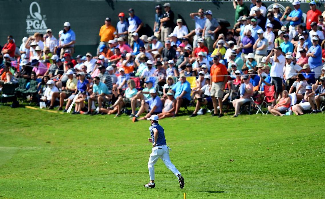 The PGA Championship’s return in 2025 to Charlotte will bring thousands of fans to the Queen City, as it did in 2017 when Justin Thomas -- running to check where a ball landed -- won the tournament.