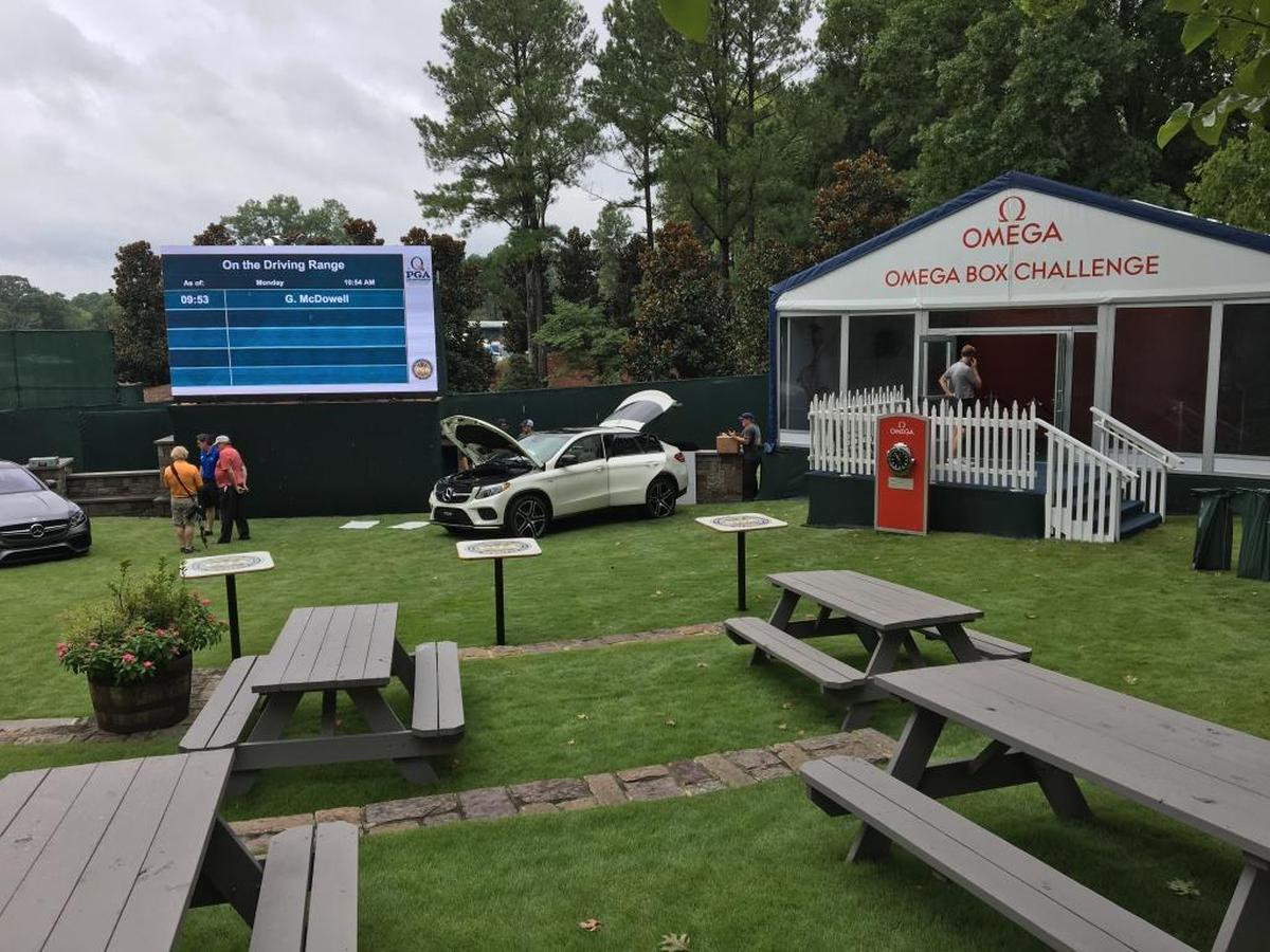 Champions Park offers fans an oasis with tables, concessions and sponsor tents.