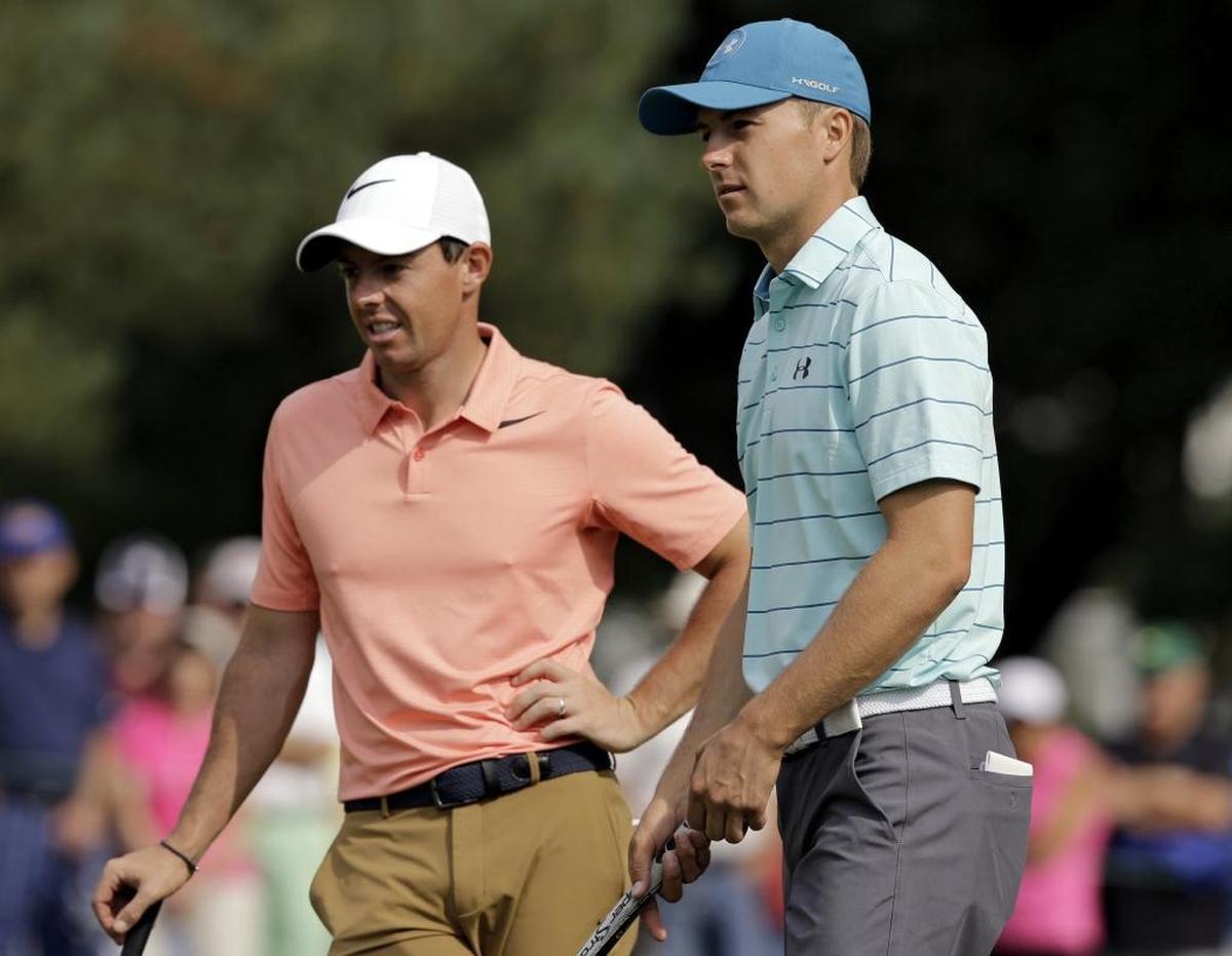 Rory McIlroy, left, and Jordan Spieth - shown last week at the Bridgestone Invitational in Akron, Ohio - are two of the PGA Tour’s brightest young stars. Much of the spotlight will be on them week at the PGA Championship in Charlotte.