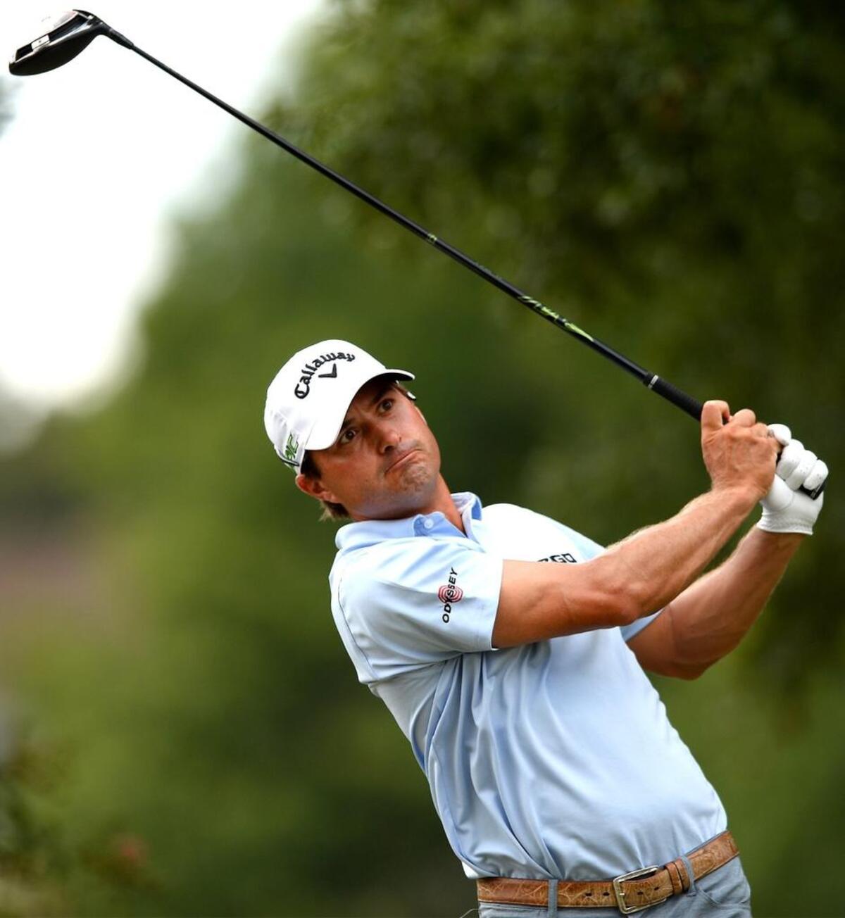 Kevin Kisner watches his drive from the second tee in the final round of the PGA Championship at Quail Club. Kisner, who is from Aiken, S.C., entered the round with a two-shot lead.