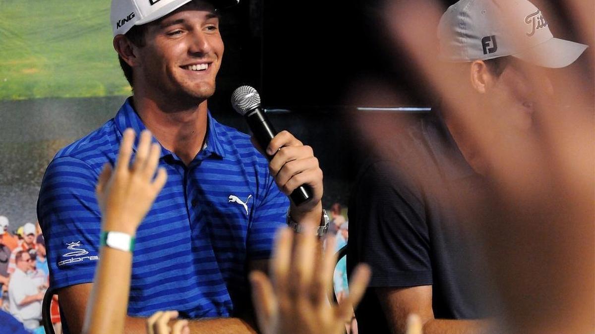In an overcrowded tent filled largely with children from The First Tee of Charlotte, PGA rookie Bryson DeChambeau on Tuesday seemed to enjoy answering their questions about golf and his game.