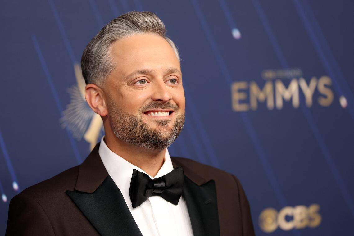 Comedian and show host Nate Bargatze arrives for the 77th Primetime Emmy Awards on Sept. 14, 2025, at the Peacock Theatre at LA Live in Los Angeles.      
