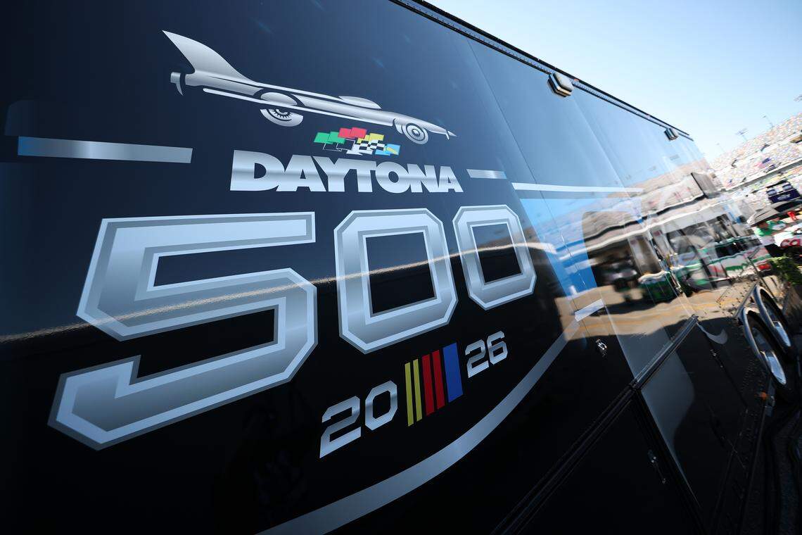 A view of 2026 Daytona 500 hauler at Daytona International Speedway on Feb. 13, 2026, in Florida.