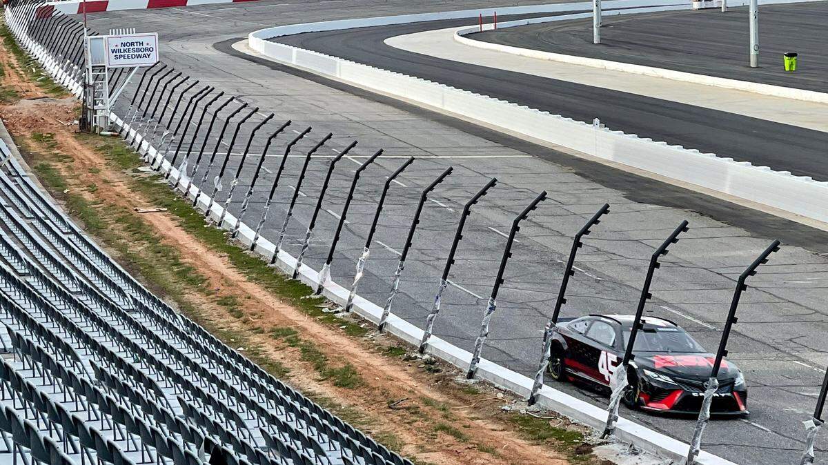 NASCAR Cup Series driver Tyler Reddick makes laps around North Wilkesboro Speedway during a tire test on Tuesday, March 21, 2023.