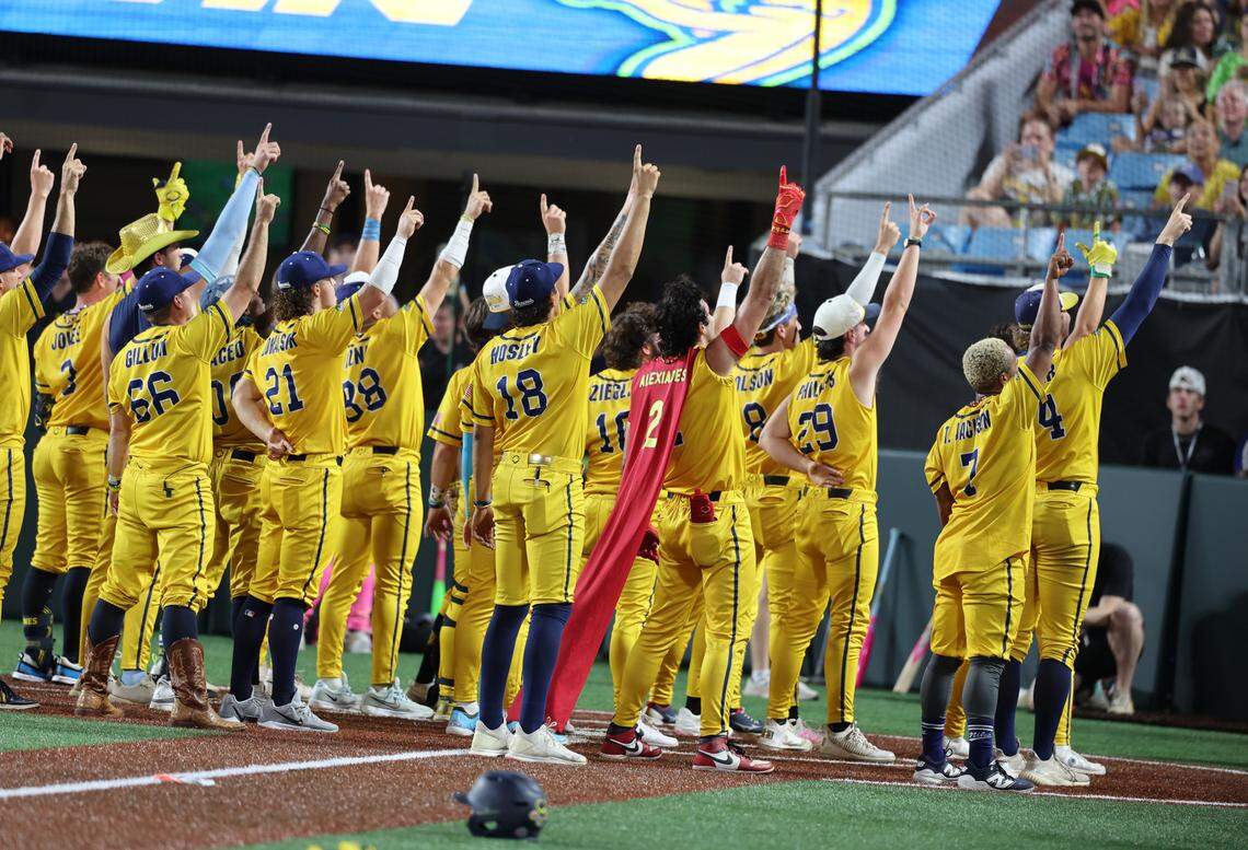 The Savanah Bananas perform Friday, June 6, 2025 at Bank of America Stadium in Charlotte.