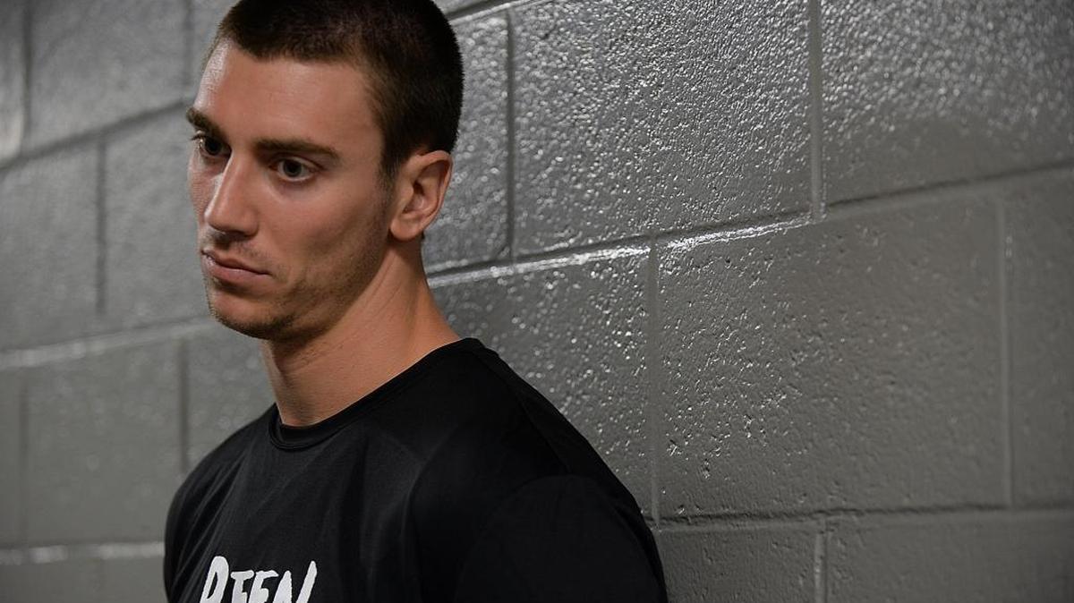 
Charlotte Hornets forward Tyler Hansbrough answers questions from the media on media day at Time Warner Cable Arena.
